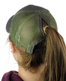 C.C Ponycap Messy High Bun Ponytail Adjustable Mesh Trucker Baseball Cap Hat