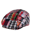 NYFASHION101 Men's Cotton Plaid Patchwork Buttoned Duck Bill Newsboy Ivy Cap