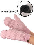 C.C Unisex Light Warm Soft Quilted Elastic Insulated Puffer Mittens