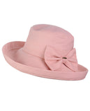 NYFASHION101 Women's Summer Packable Bow Accent Foldable Brim Beach Sun Hat