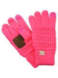 C.C. Kids' Children's Cable Knit Warm Anti-Slip Touchscreen Texting Gloves