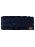 C.C Soft Stretch Winter Warm Cable Knit Fuzzy Lined Ear Warmer Headband