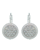 Women's Evening Gala Fashion Round Iridescent Stone Clip On Earrings