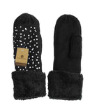 NYfashion101 Exclusive Women's Dazzling Stone Winter Warm Cuff Mittens