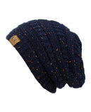 C.C Unisex Colorful Confetti Soft Stretch Cable Knit Beanie Skull Cap
