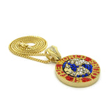 Color Stone Stud The World is Yours Pendant with Chain Necklace