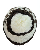 NYfashion101 Two Tone Handmade Love Knitted Short Pom Pom Beanie Hat