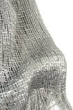 NYFASHION101 Fashionable Sparkly Glitter Thread Lightweight Tassel Scarf, Silver