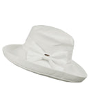 NYFASHION101 Women's Summer Packable Bow Accent Foldable Brim Beach Sun Hat