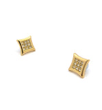 Stone Stud Kite Shape Magnetic Stud Earrings in Gold-Tone