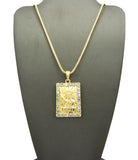 Statue of Liberty Stone Bordered Frame Pendant with Chain Necklace