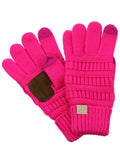 C.C. Kids' Children's Cable Knit Warm Anti-Slip Touchscreen Texting Gloves