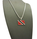 Trinidad and Tobago Flag Micro Pendant w/ Chain Necklace