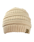 Unisex Trendy Warm Chunky Soft Stretch Cable Knit Slouchy Beanie Skully