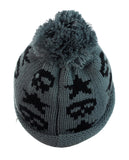 NYfashion101 Two Tone Handmade Skull & Star Knitted Pom Pom Beanie Hat