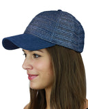 C.C Paper Straw Weaved Panel Precurved Suede Feel Brim Baseball Cap Hat