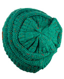 C.C Unisex Colorful Confetti Soft Stretch Cable Knit Beanie Skull Cap