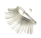 Women's Bohemian Flat Wire Choker Necklace and Ball Earring Set