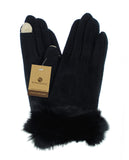 NYfashion101 Exclusive Women's Faux Fur Trim Touchscreen Compatible Winter Gloves