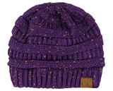 C.C Unisex Colorful Confetti Soft Stretch Cable Knit Beanie Skull Cap