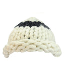 Two Tone Single Strip Handmade Big Loop Helsinski Hat Beanie