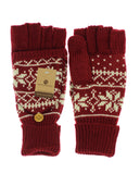 NYfashion101 Exclusive Snowflake Pattern Convertible Flip Cuff Mittens