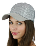 C.C Paper Straw Weaved Panel Precurved Suede Feel Brim Baseball Cap Hat