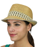 NYFASHION101 Multicolored Weaved Band and Trim Stingy Trilby Fedora Hat