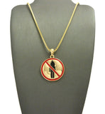 Solid Polished Rapper Music Video Monster Logo Pendant w/ 24" Chain Necklace