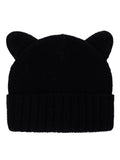 D&Y Women's Cute Top Cat Ears Cuffed Warm Knit Beanie Hat Skull Cap