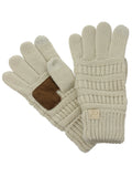 C.C. Kids' Children's Cable Knit Warm Anti-Slip Touchscreen Texting Gloves