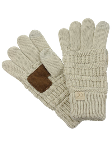 C.C. Kids' Children's Cable Knit Warm Anti-Slip Touchscreen Texting Gloves