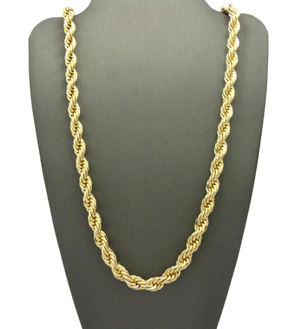 Unisex Hip Hop/Rap Style 7mm 30" Rope Chain Necklace in Gold-Tone