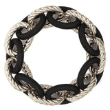Women's Braided and Smooth Link Fashion Stretch Bracelet