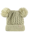 C.C Kids' Children's Cable Knit Double Ear Pom Cuffed Beanie Cap Hat