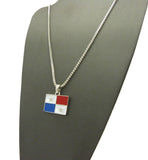 Flag of Panama Micro Pendant with Chain Necklace