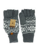 NYfashion101 Exclusive Snowflake Pattern Convertible Flip Cuff Mittens