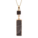 Women's Druzy Square and Bar Dangle Pendant with 30" Ball Chain Necklace