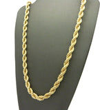 Unisex Hip Hop/Rap Style 7mm 30" Rope Chain Necklace in Gold-Tone