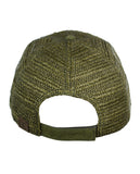 C.C Paper Straw Weaved Panel Precurved Suede Feel Brim Baseball Cap Hat