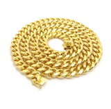 Gold-Tone Men's 10mm Miami Cuban Link Chain Necklace with Box Clasp