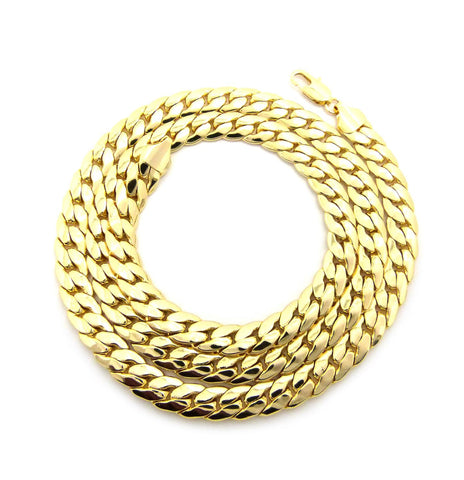 Gold-Tone 9.5mm Miami Cuban Chain Necklace w/ Lobster Clasp