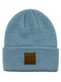 C.C Unisex Plain Cuff Skull Cap Winter Knit Beanie Hat