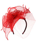 NYFASHION101 Cocktail Formal Party Face Veil Floral Mesh Fascinator Headband