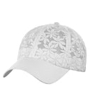 C.C Women's Floral Lace Panel Vented Adjustable Precurved Baseball Cap Hat