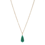 Women's Smooth Briolette Stone Dangle Pendant with 17" Link Chain Necklace