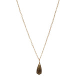 Women's Smooth Briolette Stone Dangle Pendant with 17" Link Chain Necklace