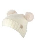 C.C Kids' Children's Double Ear Soft Pom Fuzzy Lined Cuff Beanie Cap