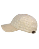 C.C Paper Straw Weaved Panel Precurved Suede Feel Brim Baseball Cap Hat