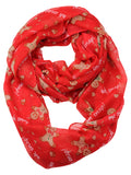 D&Y Christmas Theme Sheer Loop Infinity Scarf